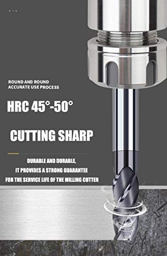 5PCS 5/16" Carbide Square End Mill Bits Set, Milling Bits Cutter 5/16 Carbide End Mills for Alloy Steels/Hardened Steels, HRC 45 Deg Single End 4 Flute AlTiN Coating