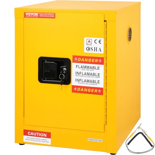 VEVOR Flammable Cabinet 17" x 17" x 22", Galvanized Steel, Safety Cabinet, Adjustable Shelf Flammable Storage Cabinet, for Commercial Industrial and Home Use: Industrial & Scientific - size: 17" x 17" x 22"