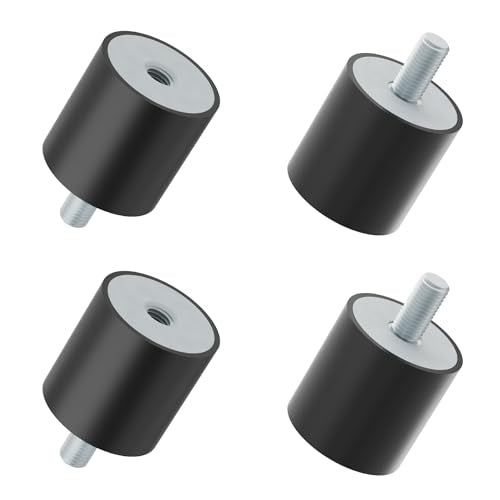 4 Pcs M6 Rubber Shock Mount, Male/Female, 20x20mm - size: M6-20x20