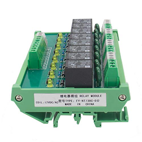 8 Channel Interface Relay Module 24VACDC DIN Rail Panel Mount for Automation PLC Board (FY-T738-24VACDC) - size: 24VACDC