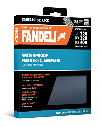 Fandeli | Waterproof Sandpaper | for Car Polishing, Wooden Furniture Sanding and Metal Sanding | Water Resistant (Assorted Grits (220, 320, 400)) - style: Assorted Grits (220, 320, 400)