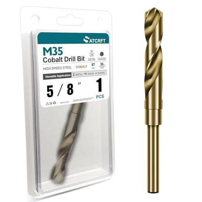 5/8 Inch Cobalt Drill Bit, M35 HSS Twist Drill Bit, 135° Split Point - size: 5/8 Inch