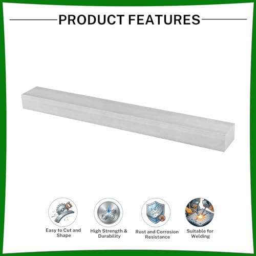 6061 Aluminum Flat Bar, 0.6" Thickness X 1" Width X 8" Length Aluminum Flat Plate, Solid Aluminum Bar for Crafting, Industrial Building - size: 0.6" X 1" X 8"