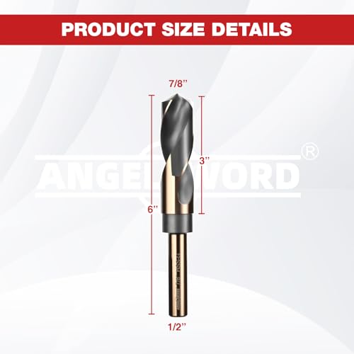 ANGELSWORD 7/8" Reduced Shank Drill Bit for Hard Wood, Mild Steel, Metal - size: D. 7/8 inch