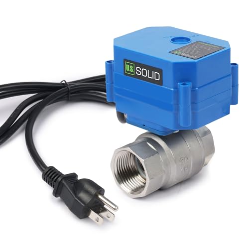 U.S. Solid 1" Motorized Ball Valve with US Plug 110VAC NSF Certified 304SS Electrical Ball Valve,Auto Return, Normally Closed - size: 1 Inch, style: Stainless Steel(IP 65)