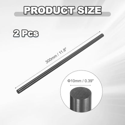 PATIKIL Graphite Rod 2 Pcs Graphite Stirring Rod 300x10mm Cylinder Stick - size: 300x10mm