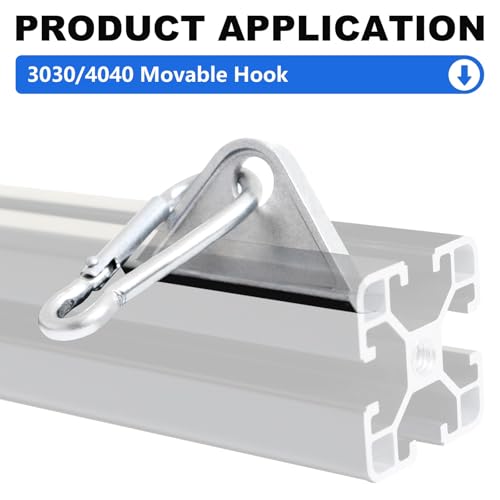 12 Pack 3030/4040 Extrusion Sliding Hook Silver - color: Silver, size: 30/40-Sliding Hook