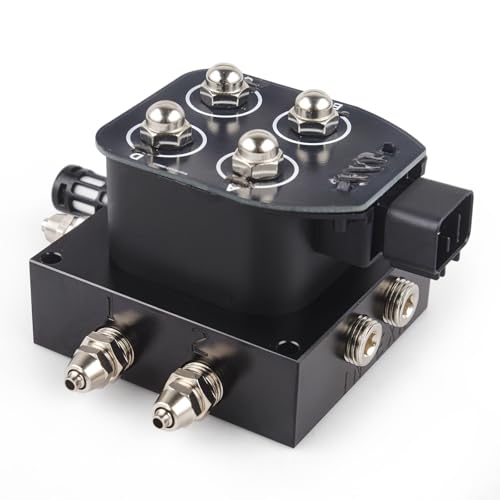 12V Air Ride Suspension 4-Valve Air Ride Suspension Manifold - 1/4 NPT, With quick connectors and plugs （only solenoid valve） - color: 4-Valve