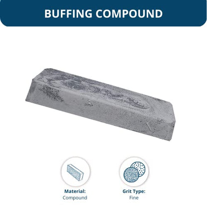 Benchmark Abrasives Gray Polishing Buffing Compound for White Color Hard Metal Polishing Stainless Steel White Gold Chromium Platinum Nickel Plate Sterling Silver, 1 Pound Bar (Gray Stainless) - style: Gray Stainless