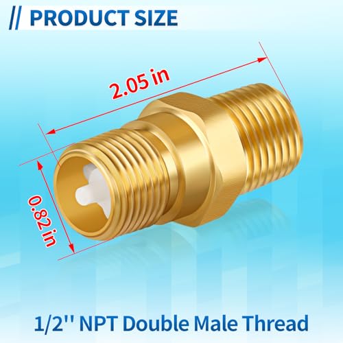1/2'' NPT Lead-Free Brass RV Camper Water Heater Check Valve, Male to Male - style: Male to Male