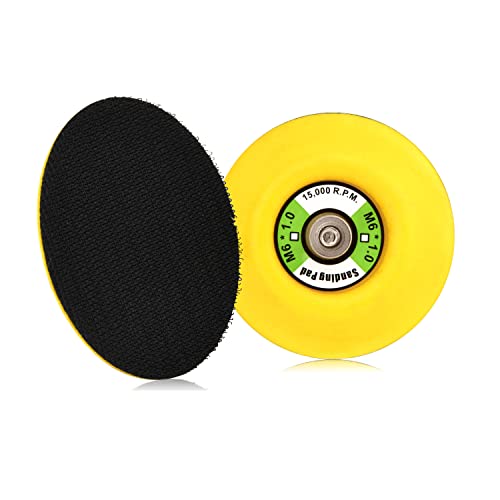5pcs 3in Dual-Action Hook & Loop Fastener Flexible Backing Plate, 3" Sanding Back Pad for Orbital Sander M6*1.0 Thread(6mm) - style: 5pcs M6