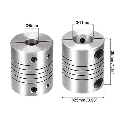 uxcell Motor Shaft 8mm to 11mm Helical Beam Coupler Coupling 25mm Dia 30mm Length - size: 8mm to 11mm
