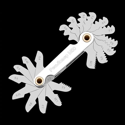 Thread Gauge Metric 60 Degree 20 Leaves,0.4–6 TPI Thread Gage Tool Carbon Steel Thread Measuring Tool, Thread Profiles and Locking Devices(Metric Thread Gauge) - color: Metric Thread Gauge