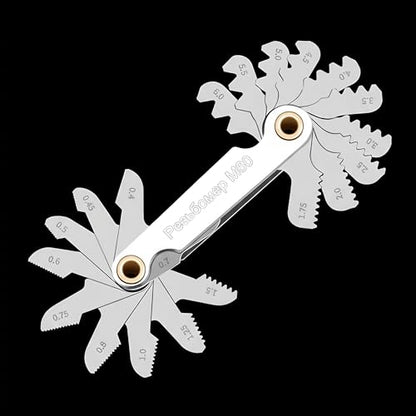 Thread Gauge Metric 60 Degree 20 Leaves,0.4–6 TPI Thread Gage Tool Carbon Steel Thread Measuring Tool, Thread Profiles and Locking Devices(Metric Thread Gauge) - color: Metric Thread Gauge