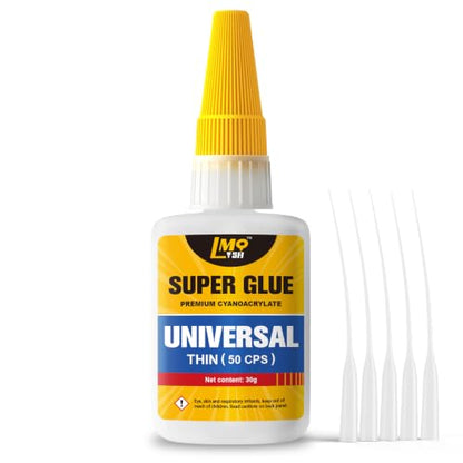 Thin Super Glue Liquid 30g, Fast CA Glue for Plastic Glass Ceramic Wood - size: 1oz, style: Thin