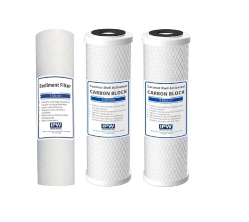 IPW Industries Inc - Compatible to Olympia Water Systems 10" Replacement Filters - 5 Micron Sediment & Carbon Replacement Filter Kit - Stages 1, 2 & 3