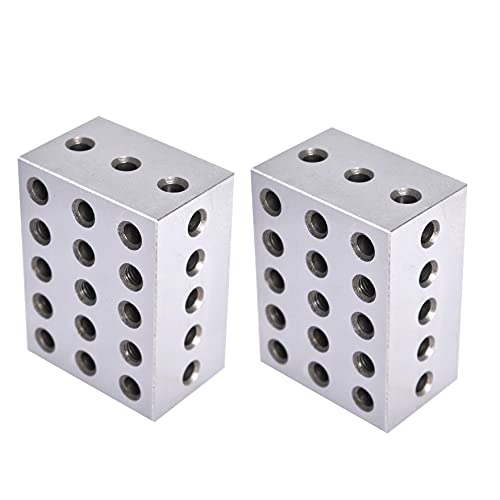waltyotur 2-3-4 Blocks Matched Pair 23 Holes 2 3 4 Blocks .0003 Precision Ground Machinist Set Up Blocks HRC 55-62