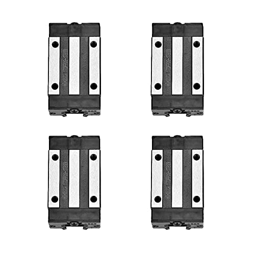 [2 Pack] HGR20/HGH20 250mm / 9.84inch Linear Sliding Rail Guide with 4 HGH20CA Linear Bearing Sliding Carriage Block for 3D Printer, CNC Machine and Routers (250mm, HGR20/HGH20) - size: 250mm