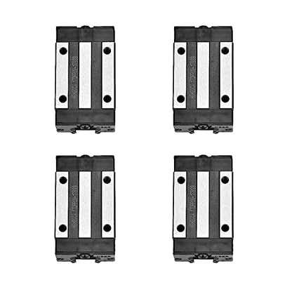 [2 Pack] HGR20/HGH20 400mm / 15.74inch Linear Sliding Rail Guide with 4 HGH20CA Linear Bearing Sliding Carriage Block for 3D Printer, CNC Machine and Routers (400mm, HGR20/HGH20) - size: 400mm