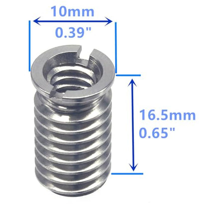 Stainless Steel 1/4"-20 Female to 3/8"-16 Male Convert Screw Adapter (6pcs, 16.5mm) - color: 6pcs, size: 16.5mm