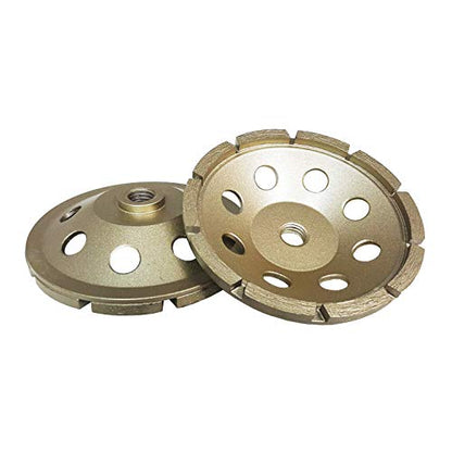 Single Row Grinding Cup Wheel for Grinding Leveling of Concrete Masonry Stone (Threaded, 5") - size: 5"