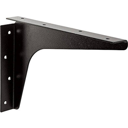 8" x 12" Heavy-Duty Steel Shelf Bracket, Black, Pair