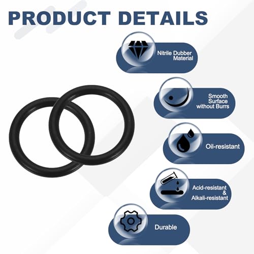 uxcell 200Pcs AS-013 O-Rings, Nitrile Rubber O-Rings 7/16" ID, 9/16" OD, 1/16" Width Round Sealing Gasket for Automotive Machine Plumbing Sealing Repair (70 Durometer, Black) - size: 7/16" ID, 9/16" OD, 1/16" Width