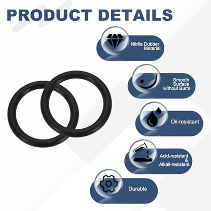 uxcell 200Pcs AS-013 O-Rings, Nitrile Rubber O-Rings 7/16" ID, 9/16" OD, 1/16" Width Round Sealing Gasket for Automotive Machine Plumbing Sealing Repair (70 Durometer, Black) - size: 7/16" ID, 9/16" OD, 1/16" Width