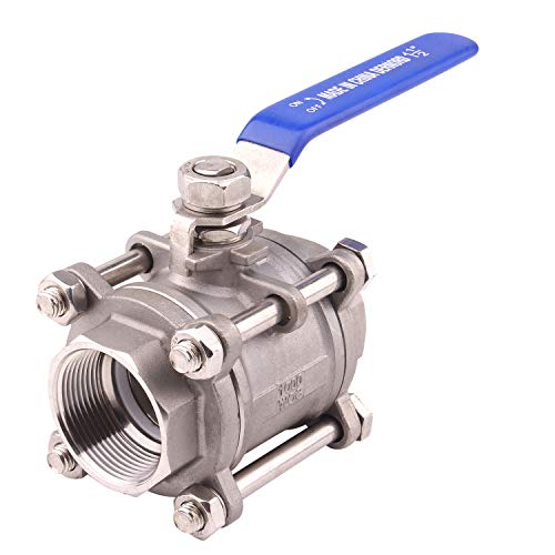 DERNORD Ball Valve 1.5 Inch NPT Threaded - Stainless Steel 304 Female 3 Piece Full Port (1.5" NPT Female) - size: 1.5" NPT Female