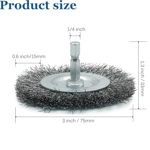 5-Pack 3-Inch Wire Wheel Brush Set for Drill - style: 3-inch Wheel Brush - 5 Piece