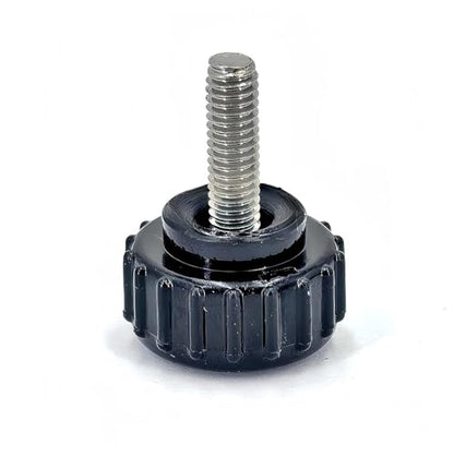 M4x12mm 304 Stainless Steel Threaded Knurled Thumbscrew Screw on Knobs Grips Black Round Clamping Screw, Black(20 Pcs) - size: M4x12