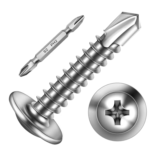 Mywish 650Pieces #8×1" for Sheet Metal Self-Tapping Screws 410 Stainless Steel Truss Head High-Strength Quick Tapping, Silver - color: Silver, size: #8x1" (650 pcs)