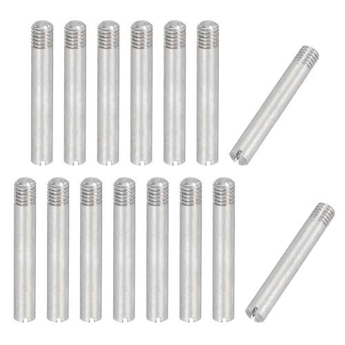 PATIKIL M3 x 20mm Slotted Cylindrical Pin, 15 Pcs 304 Stainless Steel Dowel External Thread Slotted Pin Screw for Home Furniture Cabinet Improvement, Silver Tone - size: M3 x 20mm