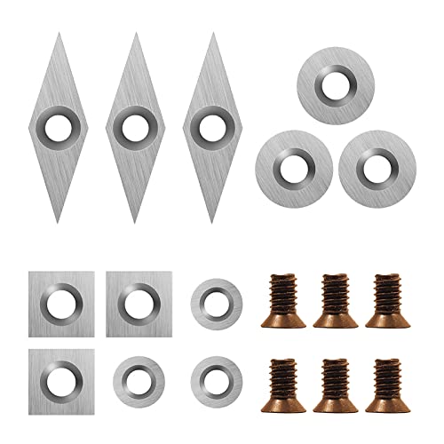 18 Pieces Tungsten Carbide Cutters Inserts Set for Wood Lathe Turning Tools