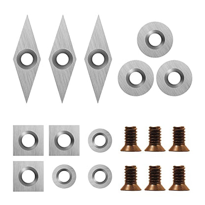 18 Pieces Tungsten Carbide Cutters Inserts Set for Wood Lathe Turning Tools