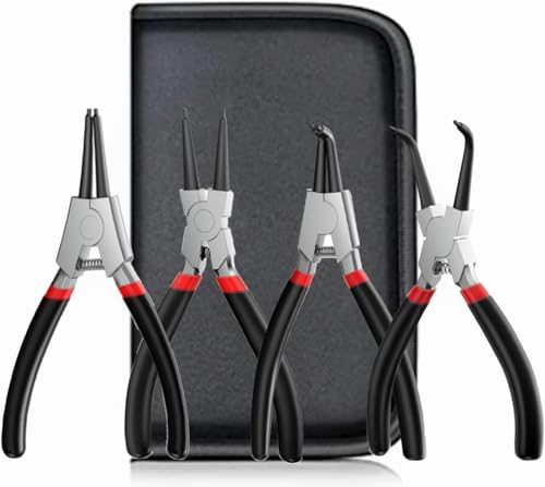 7" Snap Ring Pliers Set, 4PCS Heavy Duty Retaining Ring Pliers