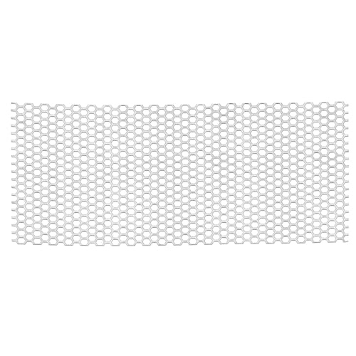 PATIKIL 11.8" x 5.9" Perforated Metal Sheets, 19Ga 0.24" Hexagonal Hole 304 Stainless Steel Mesh Stagger Expanded Perforated Metal Plate for Ventilation Grill Security Grates - size: 11.8" x 5.9"