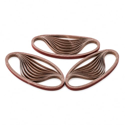 1/2 x 18 Inch Mixed Grit Sanding Belt 30 Pcs, 5 Each of 40/60/80/120/150/240 Grits, Aluminum Oxide Sanding Belt for Knife Making, Metalworking, and Woodworking, High-Performance Sharpening Belts - size: 1/2 x 18 Inch Mixed Grit
