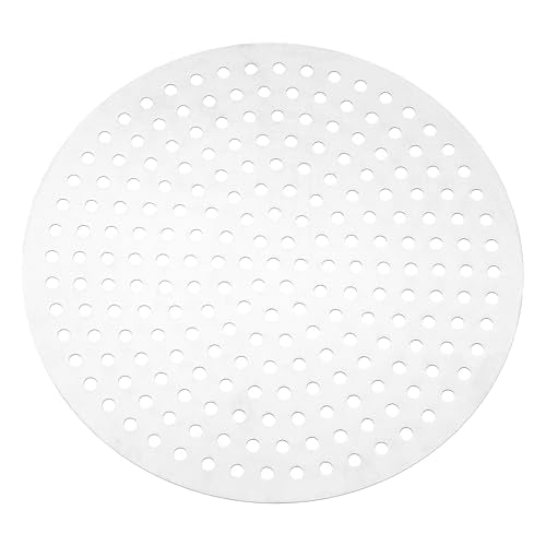 PATIKIL 8" Diameter 304 Stainless Steel Perforated Sheet, 0.2" Hole 19GA Expanded Metal Mesh Round Slices Plate Screen Decorative Meshes for Ventilation Grill Smoking, Silver Tone - size: 8inch