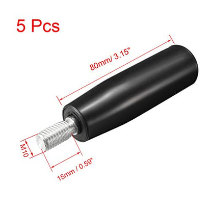 uxcell 5Pcs Revolving Handwheel Machine Handle M10 Male Threaded Stem for Milling Machinery - size: M10