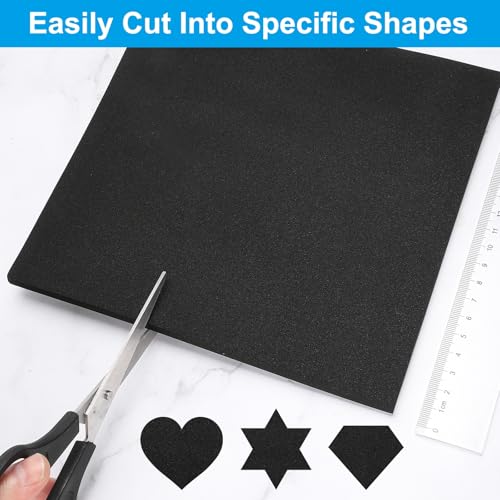 PATIKIL Adhesive Foam Padding, 8pcs 4"x4"x1/4" Closed Cell Foam Sheet Neoprene Rubber Self Stick Anti-Slip Pads for Furniture Cars Speakers Keyboards Door Frame Gaps, Black - size: 4x4x1/4 inch