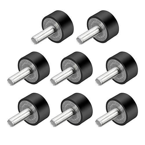 uxcell M6 Thread Rubber Mounts,Vibration Isolators,Cylindrical Shock Absorber with Studs 20mm x 10mm 8pcs - size: M6x20x10mm