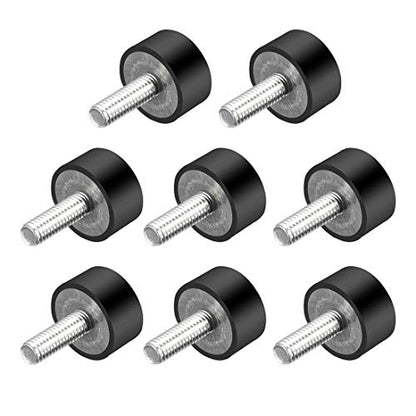 uxcell M6 Thread Rubber Mounts,Vibration Isolators,Cylindrical Shock Absorber with Studs 20mm x 10mm 8pcs - size: M6x20x10mm