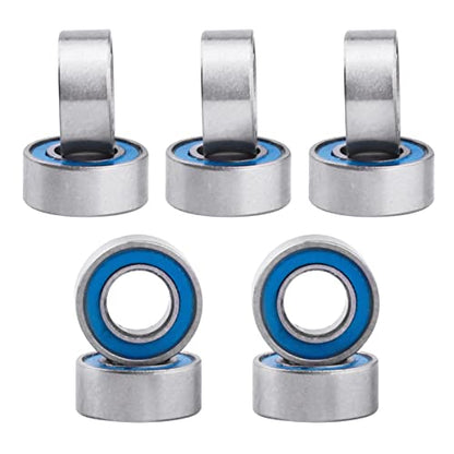 RC Ball Bearings 10-Pack Bearing Steel and Double Rubber Sealed Miniature Deep Groove Ball Bearings (3x6x2.5mm) - size: 3x6x2.5mm