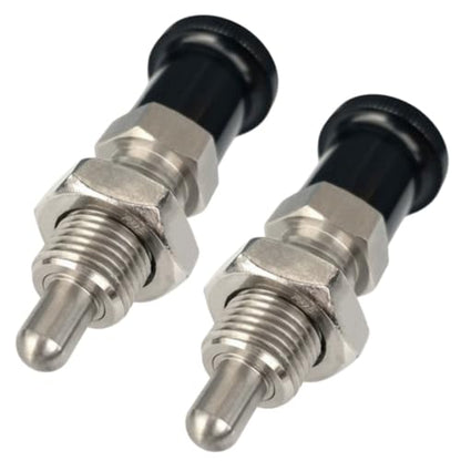 2Pcs Push Fit Ball Nose Spring Plunger, Stainless Steel Spring Knob Plunger Non-Locking Spring Indexing Plunger Hand Retractable Spring Plunger Pin for Industrial Equipment (M6) - size: M6
