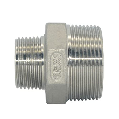 1-1/2" x 1" Male Threaded Reducing Nipple Fitting/Adapter,Stainless Steel SS304 NPT Pipe Hex Reducer - size: 1-1/2" x 1"