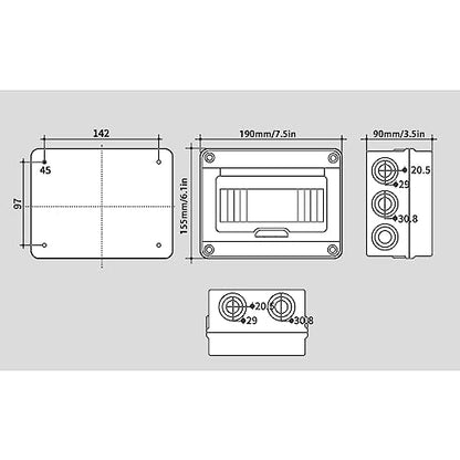 8 Way Circuit Breaker Box, IP65 Waterproof, for Indoor and Outdoor - style: 8 WAY-7.9*6.1*3.7Inch