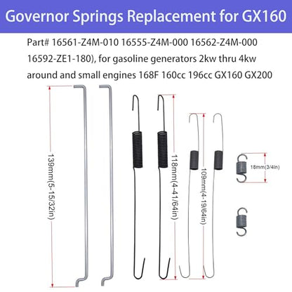 Strongthium 19PCS GX GCV Governor Throttle Return Springs Linkage Kit - size: 19 PCS