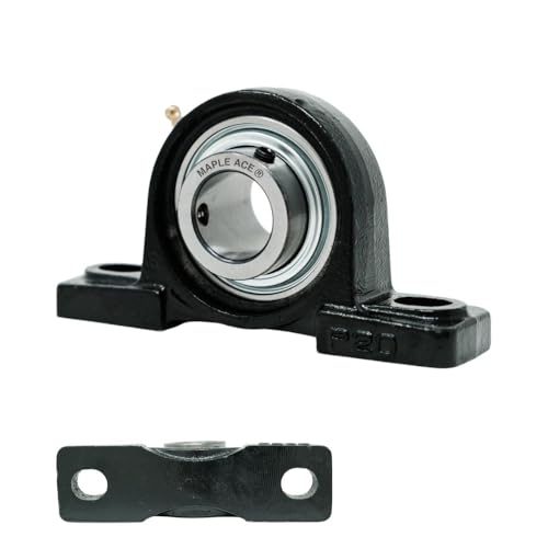 MAPLE ACE UCP205-14 Pillow Block Bearing 7/8" Bore, 2-Bolt, Self-Aligning, R3 Triple Lip Seal, Solid Base, Heavy Duty