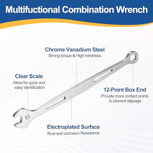 HARFINGTON 2Pcs Combination Wrench 5/6mm Metric 12-Point Box and Open End - size: 5mm/6mm